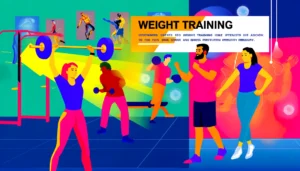 lifting weights.